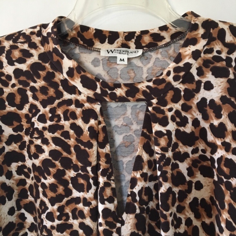 Leopard Print Tunic W/ Triangle Cutout Size Med - image 2